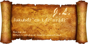 Jakubács László névjegykártya
